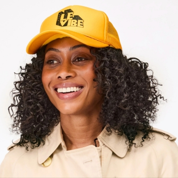 Clare V Accessories - Clare V • Le Vibe Yellow Trucker Hat